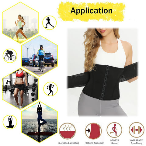 Women Waist Trainer Body Shaper Neoprene Sauna Sweat Workout Slimming Sheath Modeling Trimmer Belt Weight Loss Corset by NINGMI