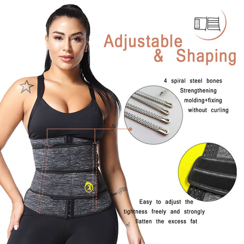 Women Sauna Band Waist Trainer Sweat Belt Weight Loss Waist Cincher Slimming Body Shaper Corset Girdle Neoprene Strap Gym by NINGMI