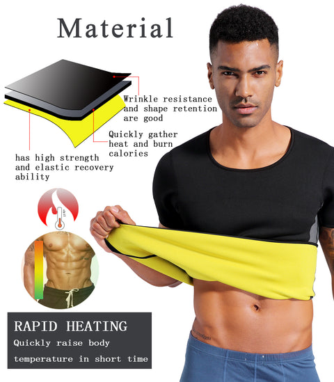 Mens Neoprene Sauna Sweat Suits Vest Body Shaper Gym Slimming Top Fitness Shirt Waist Trainer Shirts TankTops Shapewear by NINGMI