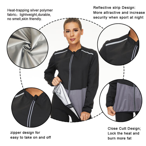 Neoprene Sauna Slimming Sauna Shirt Sweat Thermal Fat Burn Body Shapers Womens Fitness Weight Loss Zipper Tops Shapewear by NINGMI