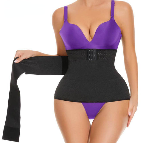 Women Waist Trainer with Wrap for Weight Loss Sauna Belt Corset Fat Burner Girdle Sweat Band Slimming Strap Body Shaper by NINGMI