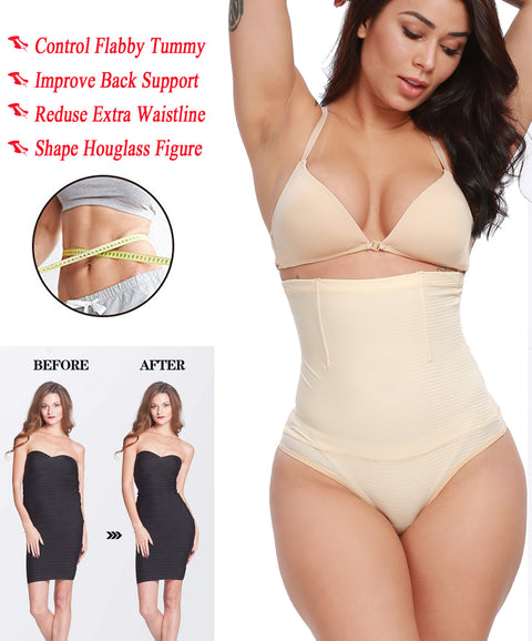 Sexy Tummy Control Butt Lifter Panties Women High Waist Trainer Cinchers Slimming Thong Weight Loss Body Shaper Underwear by NINGMI