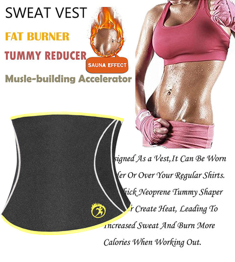 Sweat Belt for Women Waist Trainer Weight Loss Waist Cincher Belly Girdles Slimming Band Neoprene Body Shaper Fitness Gym by NINGMI
