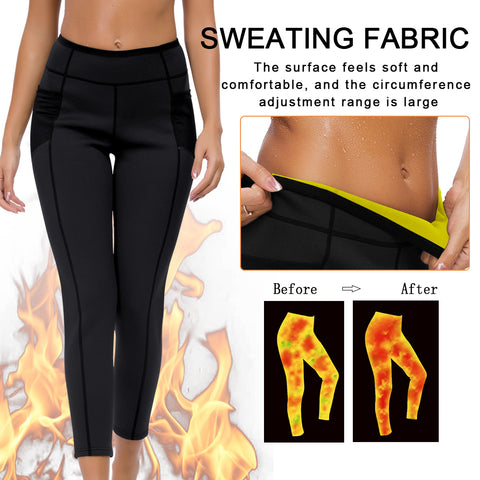 Sauna Slimming Pant Women High Waist Trainer Neoprene Legging Shaper Capris Hot Thermo Sweat Gym Workout Fitness Trousers by NINGMI