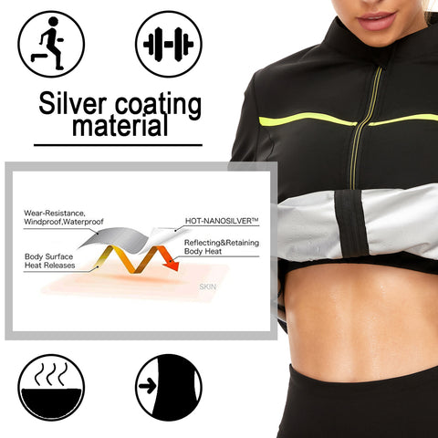 Waist Trainer Sauna Shirt Women Hot Sweat Compression Corset Body Shaper Slimming Suit Zipper Weight Loss Workout Tops by NINGMI