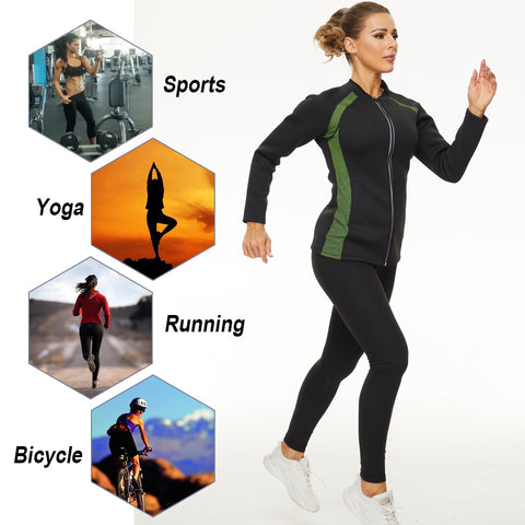 Women Shapewear Sauna Shirt  for Weight Loss Waist Trainer Sweat Shirt Fitness Body Shaper Fat Burning Sauna Jecket by NINGMI