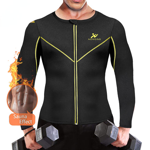 Sports Top Waist Trainer Slimming Body Shaper Neoprene Sauna Vest Shapewear Fitness Tight Gym Shirt Zipper Jacket by NINGMI