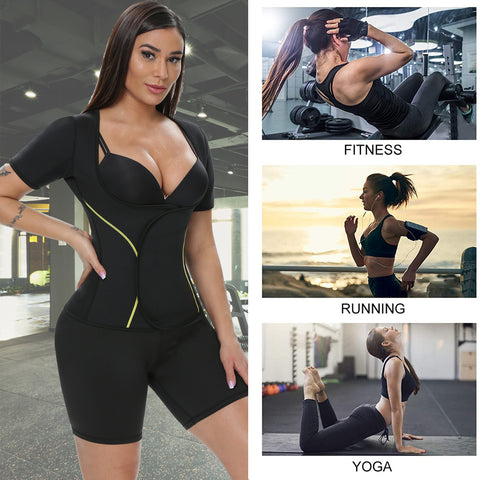 Woman Neoprene Hot Sweat Sauna T-Shirts Workout Sports Vest Body Shaper Waist Trainer Fitness Slimming Corset Shapewear by NINGMI