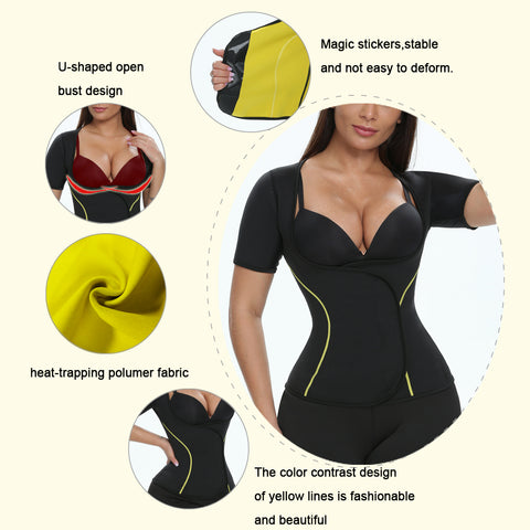 Woman Neoprene Hot Sweat Sauna T-Shirts Workout Sports Vest Body Shaper Waist Trainer Fitness Slimming Corset Shapewear by NINGMI