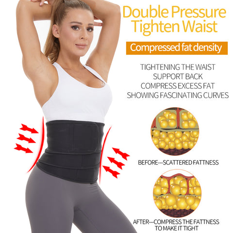 Women Waist Trainer Neoprene Body Shaper Belt Waist Trimmer Corset Shaper Tummy Wrap Sweat Shapewear Workout Fat Burn by NINGMI