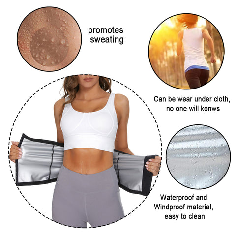Sauna Band Waist Trainer for Women Weight Loss Sweat Girdle Waist Cincher Slimming Corset Belly Control Body Shaper by NINGMI