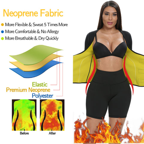 Training Clothes Fat Burner Top Waist Trainer Sweat Weight Loss Shirt Body Shaper Sauna Jacket Suit Workout Short Sleeve by NINGMI