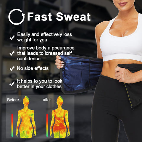 Women Sweat Belt Waist Trainer with Pocket Weight Loss Waist Cincher Trimmer Belly Girdles Corset Slimming Body Shaper by NINGMI