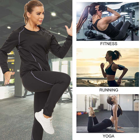 Hot Sweat Sauna Shirt Women Body Shaper Waist Trainer Corset Long Sleeve Slimming Shirts Yoga Top Sports Vest Weight Loss by NINGMI