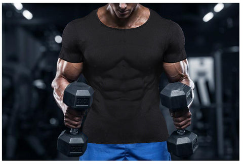 Men Sports Top Neoprene Body Shaper Slim Waist Trainer Fitness Shirt Slimming Vest Belt Corset Mesh Shapewear Yoga Jacket by NINGMI