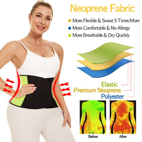 Sauna Band Waist Trainer for Women Weight Loss Belly Belt Waist Cincher Neoprene Slimming Girdle Corset Body Shaper Sport by NINGMI