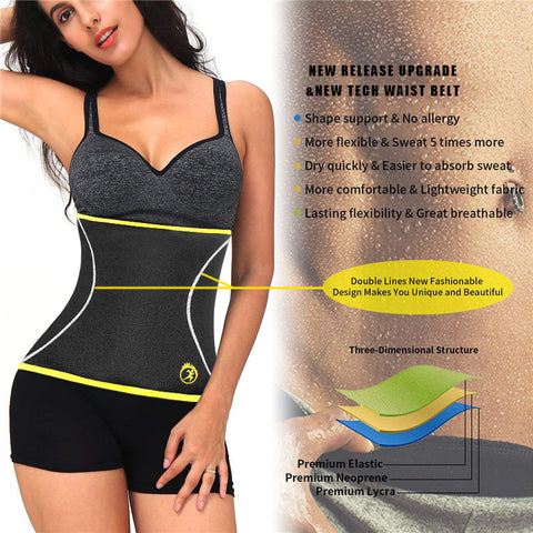 Sweat Belt for Women Waist Trainer Weight Loss Waist Cincher Belly Girdles Slimming Band Neoprene Body Shaper Fitness Gym by NINGMI