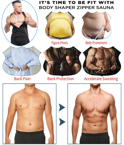 Mens Gym Body Vest Slimming Shirt Underwear Waist Trainer Sauna Sweat Suits Belt Sweat Cinchers Shapewear for Weight Loss by NINGMI