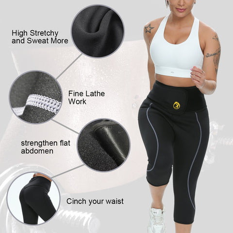 Hot Sauna Weight Loss Sweat Pants Neoprene Slimming Gym Workout High Waist Trainer Leggings Fat Burning Workout Fitness by NINGMI