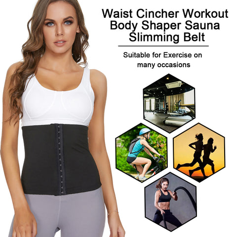 Sauna Band Waist Trainer for Women Weight Loss Sweat Girdle Waist Cincher Slimming Corset Belly Control Body Shaper by NINGMI