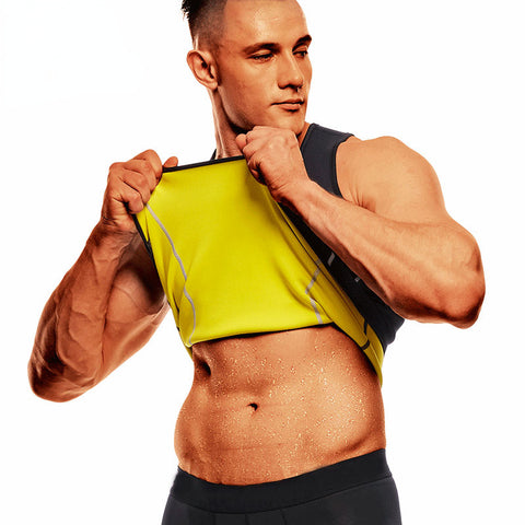 Mens Sauna Sweat Suits Gym Body Shaper Slimming Underwear Waist Trainer Corsets Fitness Vest Underwear Fat Burner Workout by NINGMI