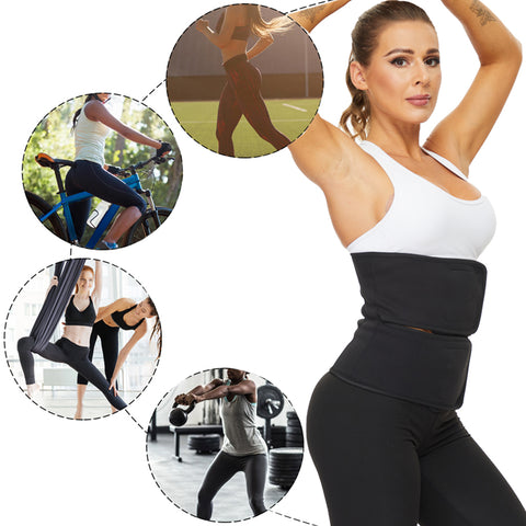 Sauna Strap Waist Trainer for Women Weight Loss Sweat Waist Cincher Slimming Corset Fat Burner Belly Belt Body Shaper by NINGMI
