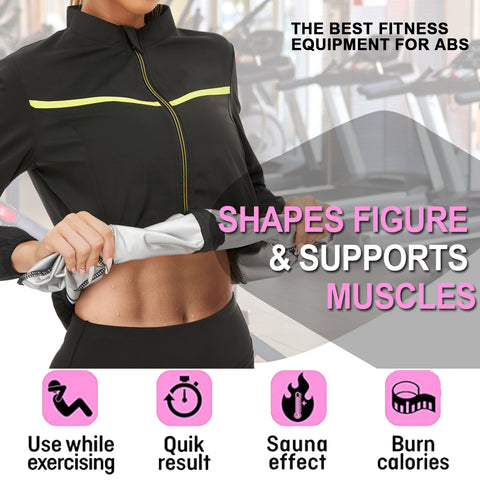 Waist Trainer Sauna Shirt Women Hot Sweat Compression Corset Body Shaper Slimming Suit Zipper Weight Loss Workout Tops by NINGMI