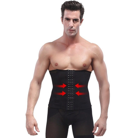 NINGMI Slimming Waist Belt Trainer Mans Body Modeling Shaper Corset Mens Belly Band Corset Males Underwear Pulling Strap Cincher