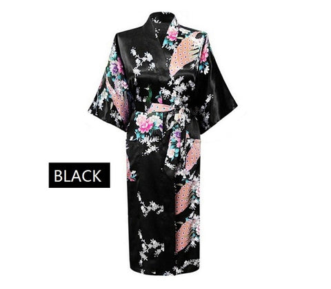 NINGMI Women Silk Robe Pajamas Satin Kimono Sleepwear Bath Gown Sexy Bathrobe Peignoir Femme Wedding Bride Bridesmaid SPA Robes