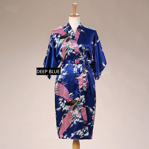NINGMI Women Silk Robe Pajamas Satin Kimono Sleepwear Bath Gown Sexy Bathrobe Peignoir Femme Wedding Bride Bridesmaid SPA Robes