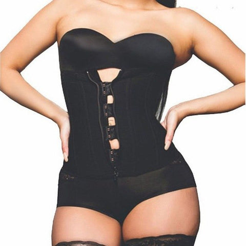 NINGMI Women Modeling Belt Waist Trainer Body Shaper Latex Rubber Tummy Pulling Fat Burner Shaperwear Female Zipper Hook Corset
