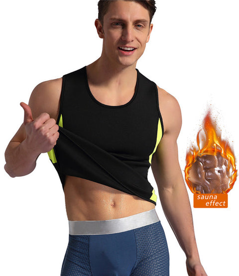 NINGMI Slimming Vest Mens Body Shaper Hot Shirt Neoprene Sweat Sauna Suit Mens Slimming Fitness Waist Trainer Tank Top No Zipper