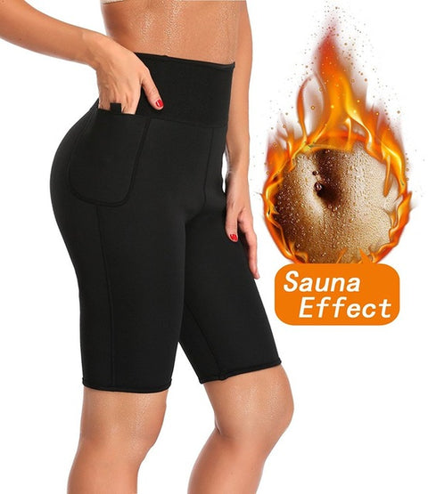 NINGMI Hot Pants Women Butt Lifter Control Panties Body Shaper Waist Trainer Sweat Sauna Neoprene Short Legging Slim Pant Capris