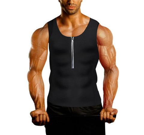 NINGMI Mens Hot Shirts Slimming Fitness Body Shaper Tank Top Silver Coated Sweat Sauna Fat Burner Vest Weight Loss Waist Trainer