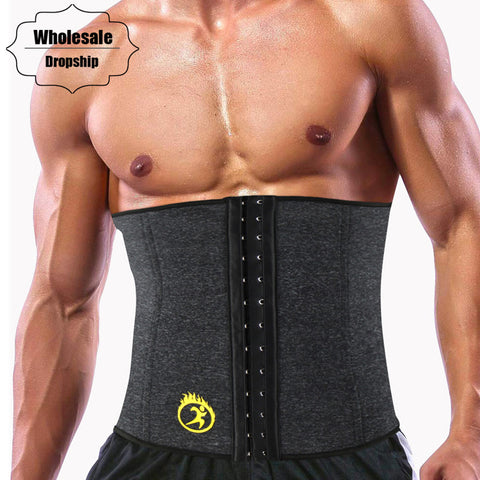 NINGMI Hot Shaper Mens Slimming Waist Trainer Neoprene SPA Sweat Sauna Body Modeling Strap Belt Cincher Pulling Underwear Corset