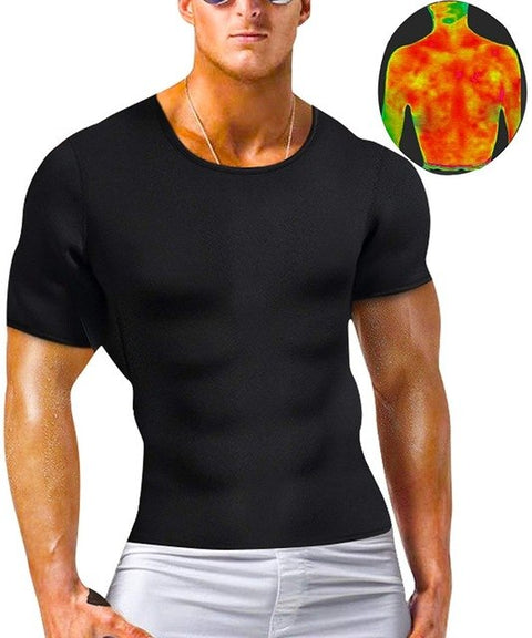 NINGMI Mens Body Shaper Fitness Shirt Keep Warm Hot Sweat Sauna Weight Loss Tank Top Neoprene Waist Trainer Vest Slim Tracksuits