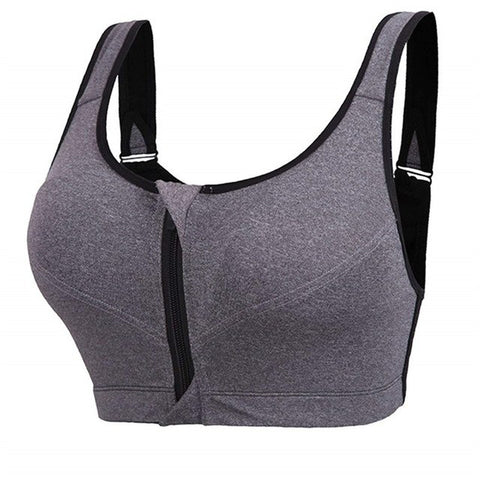 NINGMI Sport Bra Women Running Fitness Breathable Tank Top Shockproof Vest Push Up Brassiere Sexy BH Bra Zipper Bikini Wire Free