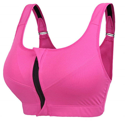 NINGMI Sport Bra Women Running Fitness Breathable Tank Top Shockproof Vest Push Up Brassiere Sexy BH Bra Zipper Bikini Wire Free
