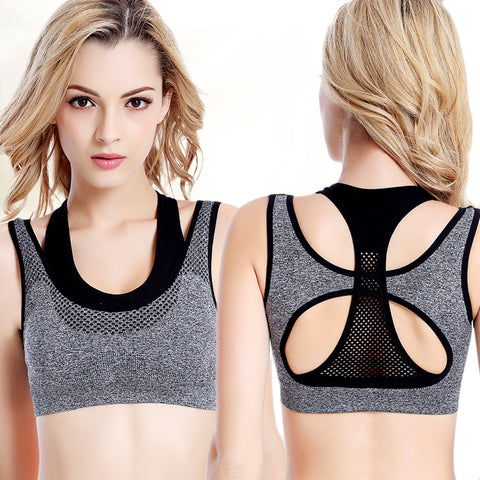 NINGMI Tank Top Female Sport Fitness Bra Women Breathable BH Gym Bras Running Vest Sexy Underwear Push Up Brassiere Active Wear