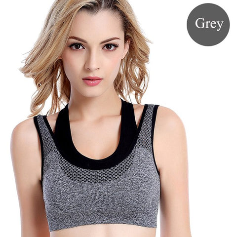 NINGMI Tank Top Female Sport Fitness Bra Women Breathable BH Gym Bras Running Vest Sexy Underwear Push Up Brassiere Active Wear