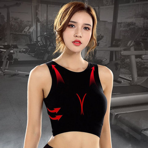 NINGMI Women Fitness Top Slimming Shapewear Shirt Vest Waist Trainer Body Shaper Seamless Push Up BH Padded Bra Blouse Tank Tops