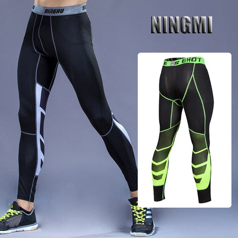 NINGMI Tight Compression Pant Quick Dry Fitness Legging Men Waist Trainer Slimming Underwear Body Shaper Control Panties Trouser
