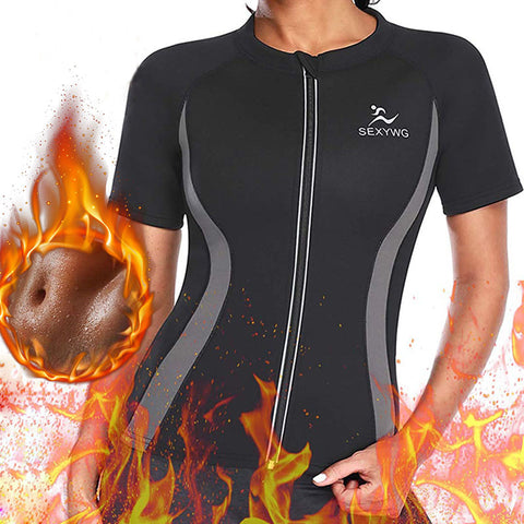 NINGMI Fitness Shirt for Women Slimming Blouse Hot Neoprene Body Shaper Sweat Sauna Waist Tranier Vest Winter Keep Warm Tank Top
