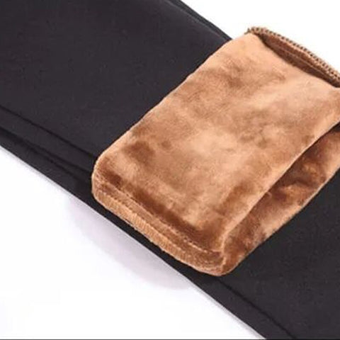 NINGMI Winter Thick Warm Capri Pants Fleece High Waist Capris Pencil Pants for Women Skinny Leggings Woman Trousers
